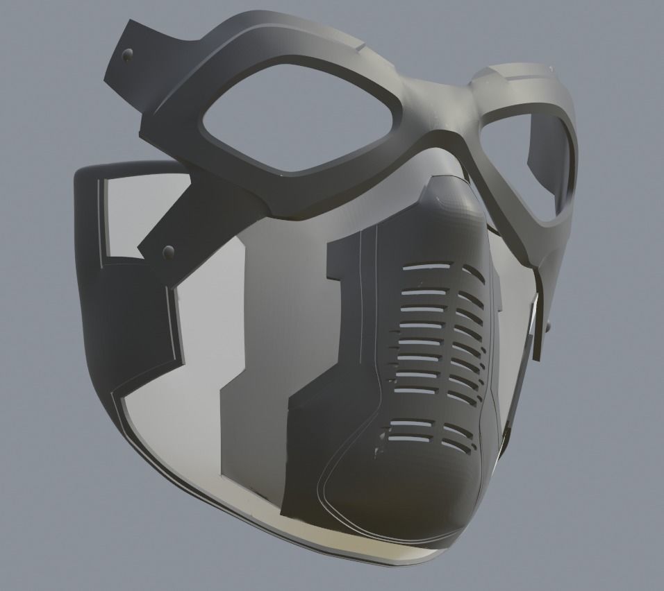 Winter Soldier 3D Mask Marvel STL OBJ High Quality 3D print model_1