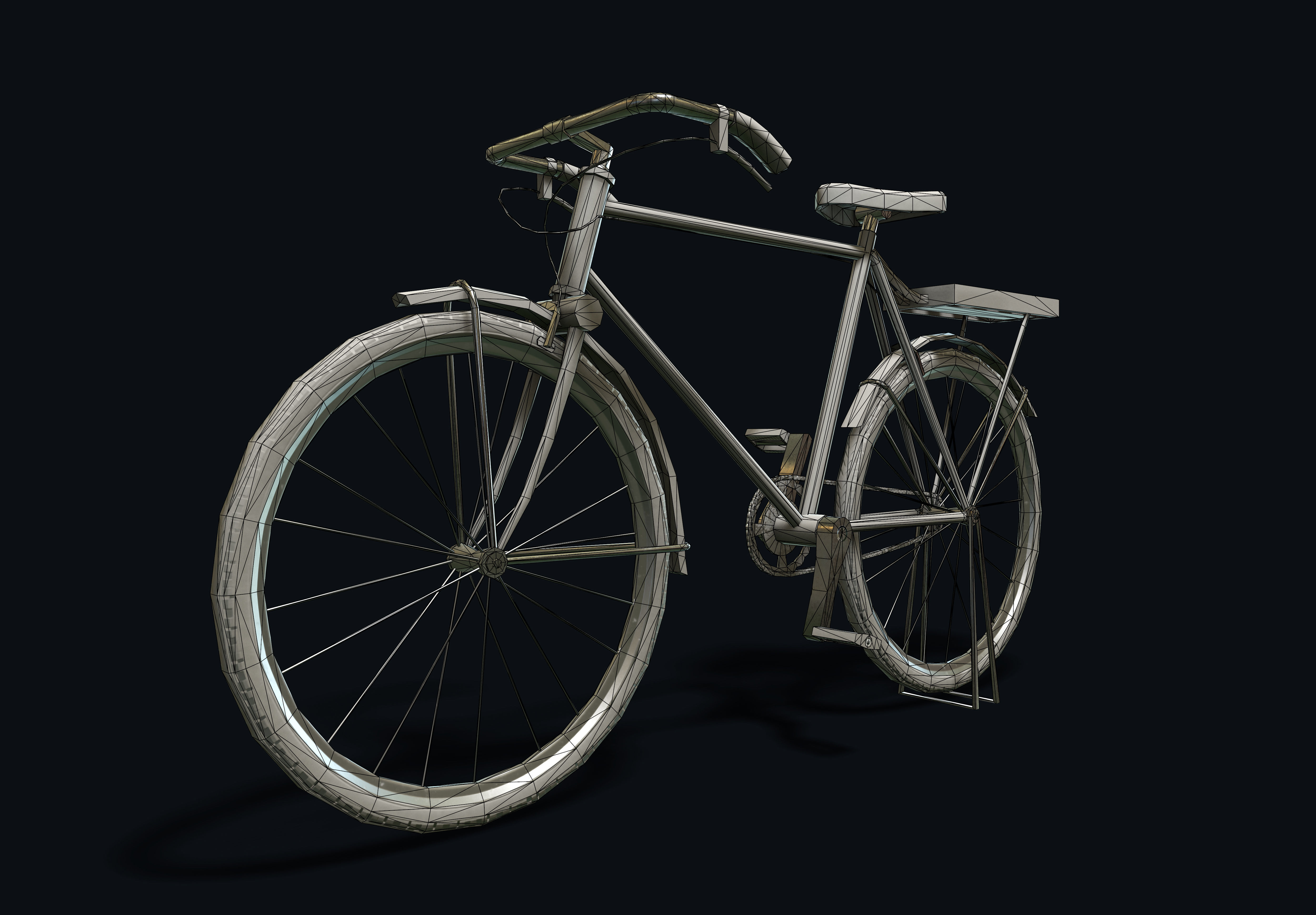 Classic Red Bicycle PBR Low-poly 3D model_1