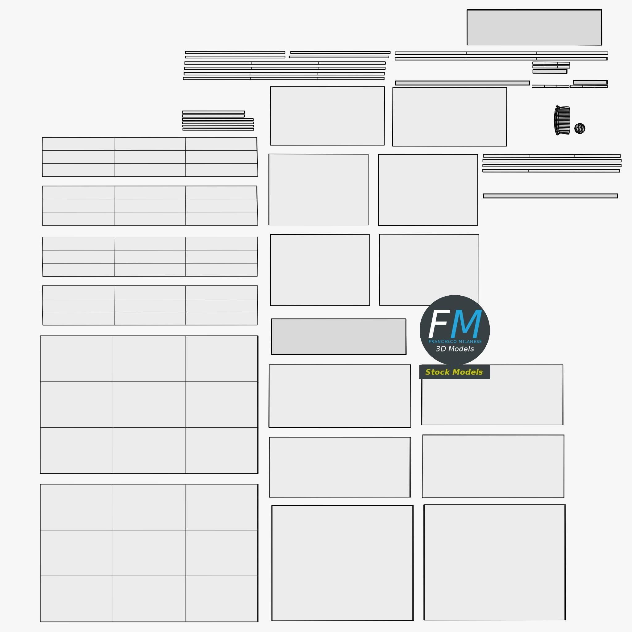 Empty bookshelf 2 3D model_11