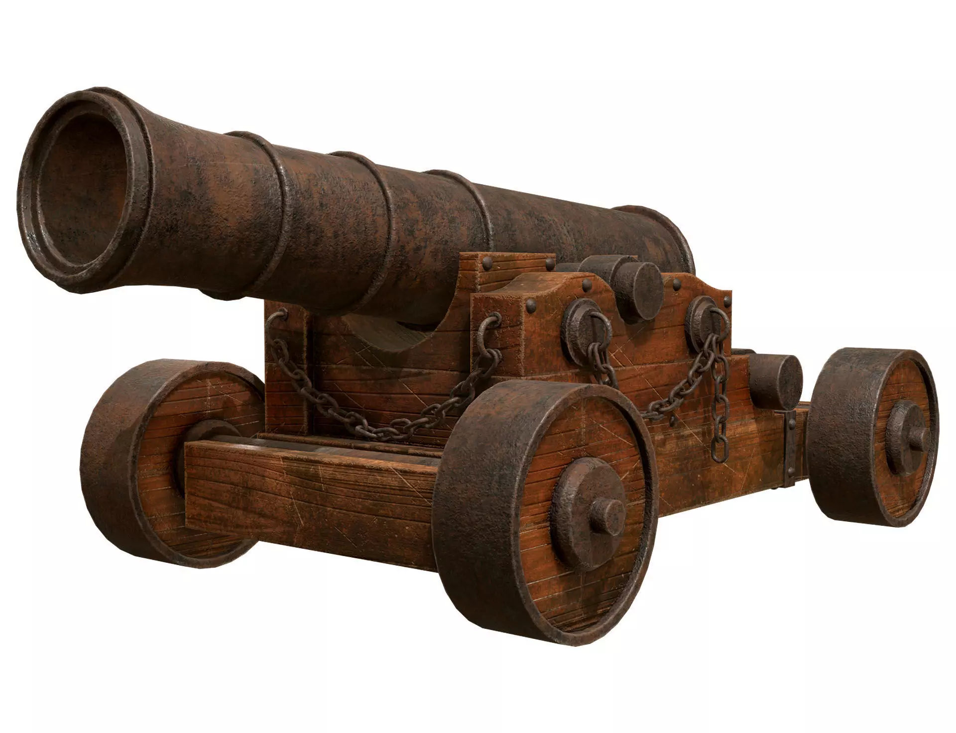 Cannon-4-Old Version Low-poly 3D model_0