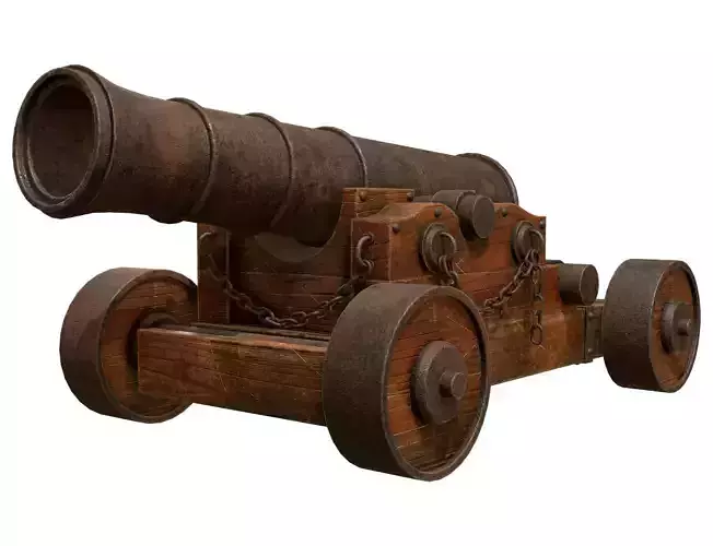 Cannon-4-Old Version Low-poly 3D model