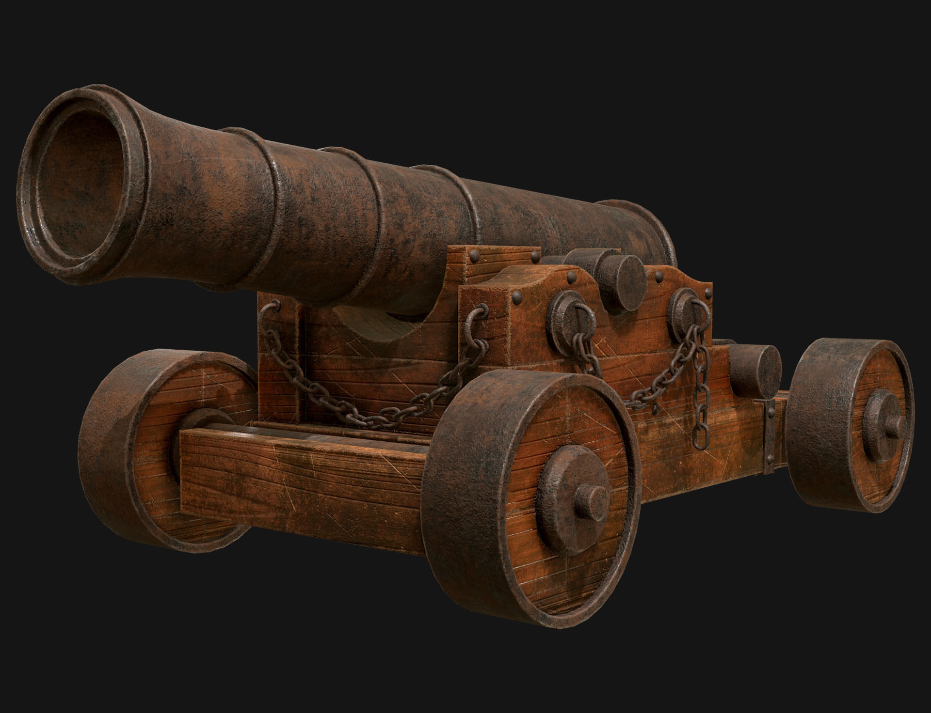 Cannon-4-Old Version Low-poly 3D model_3