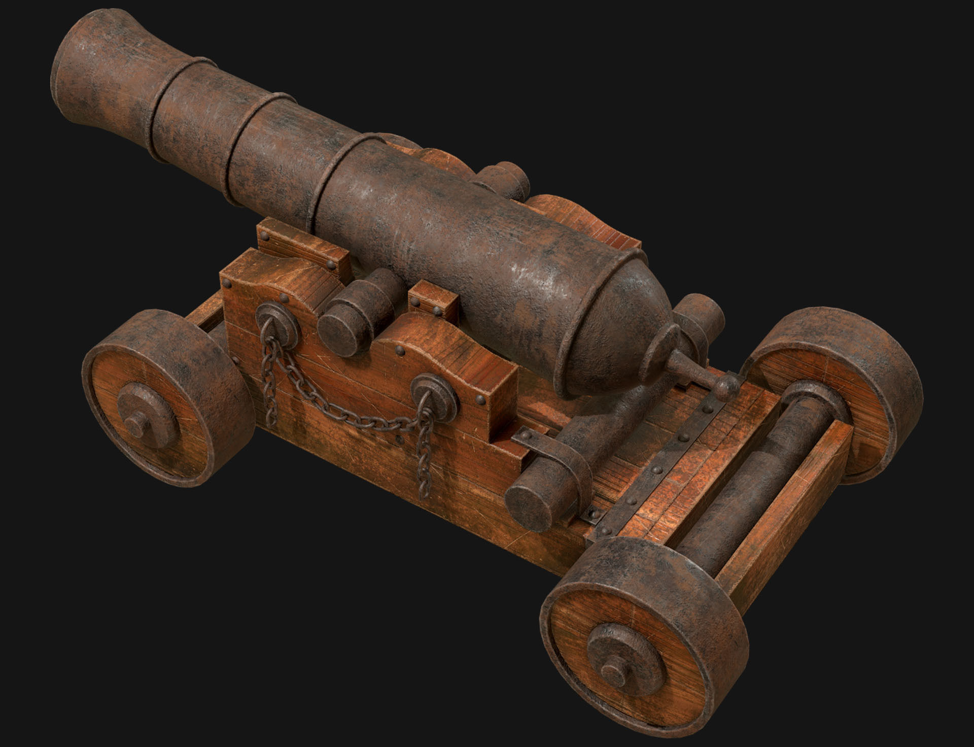 Cannon-4-Old Version Low-poly 3D model_4