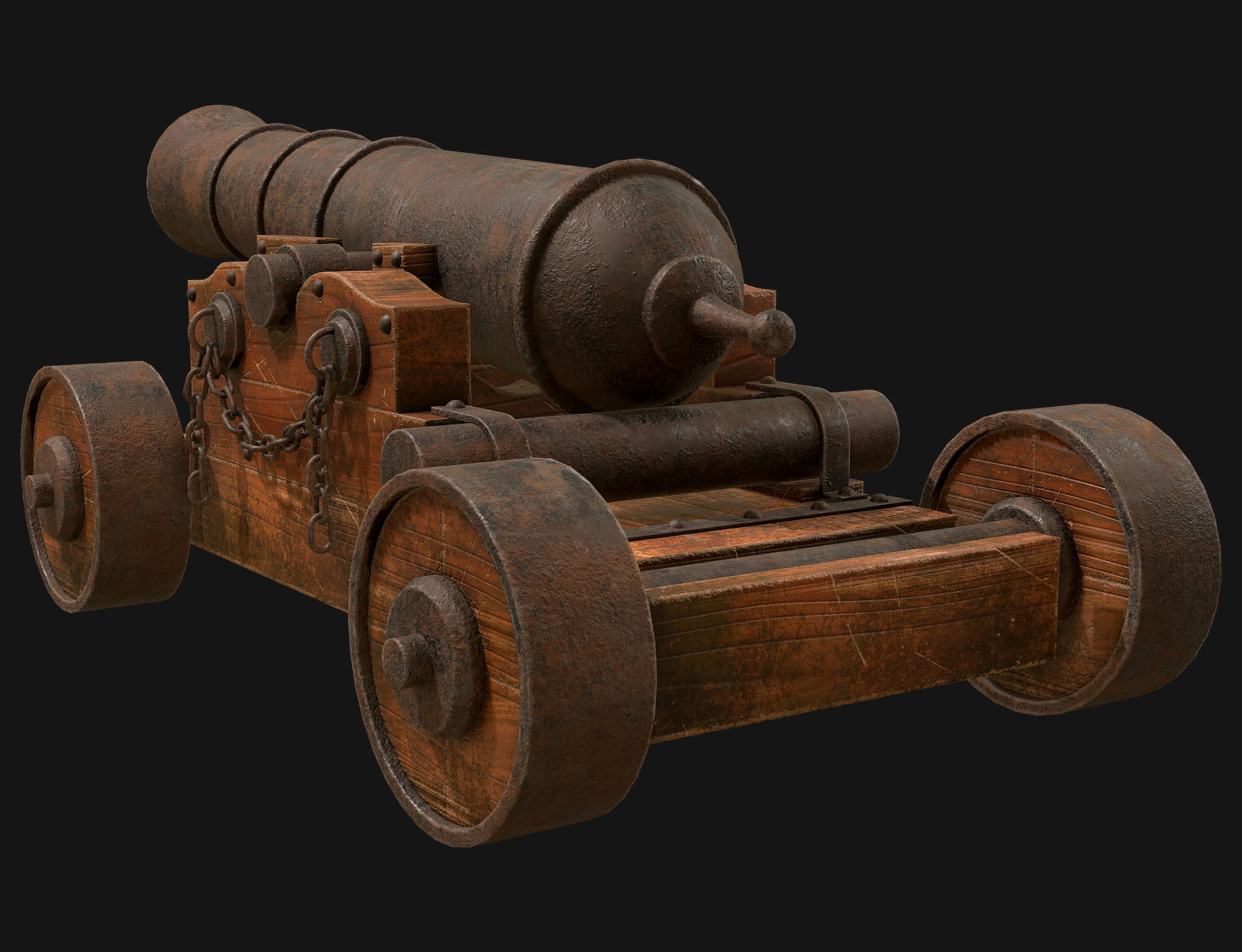Cannon-4-Old Version Low-poly 3D model_7