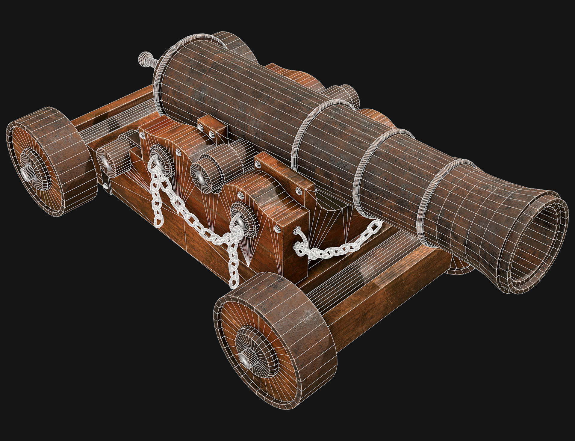 Cannon-4-Old Version Low-poly 3D model_11