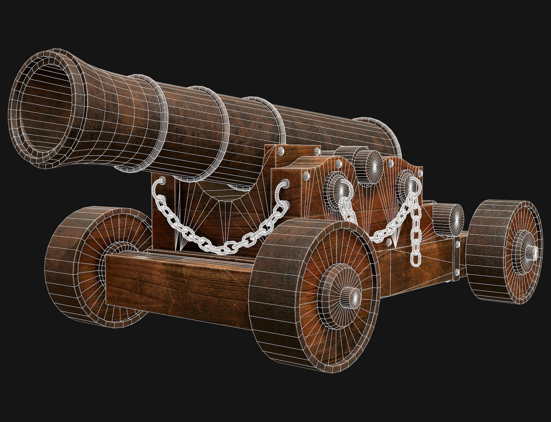 Cannon-4-Old Version Low-poly 3D model_8