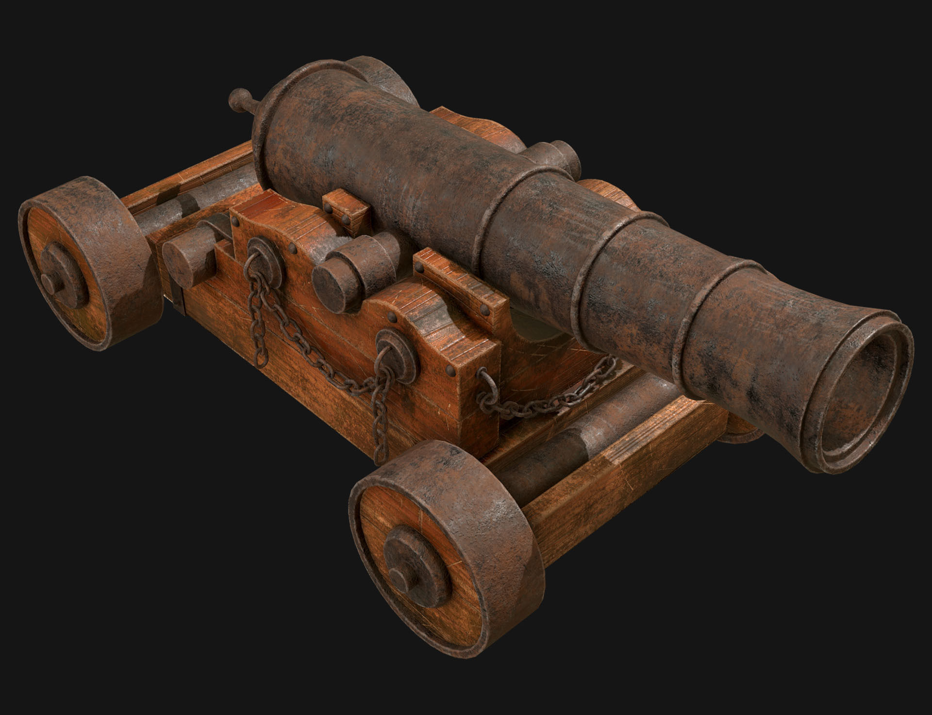 Cannon-4-Old Version Low-poly 3D model_6