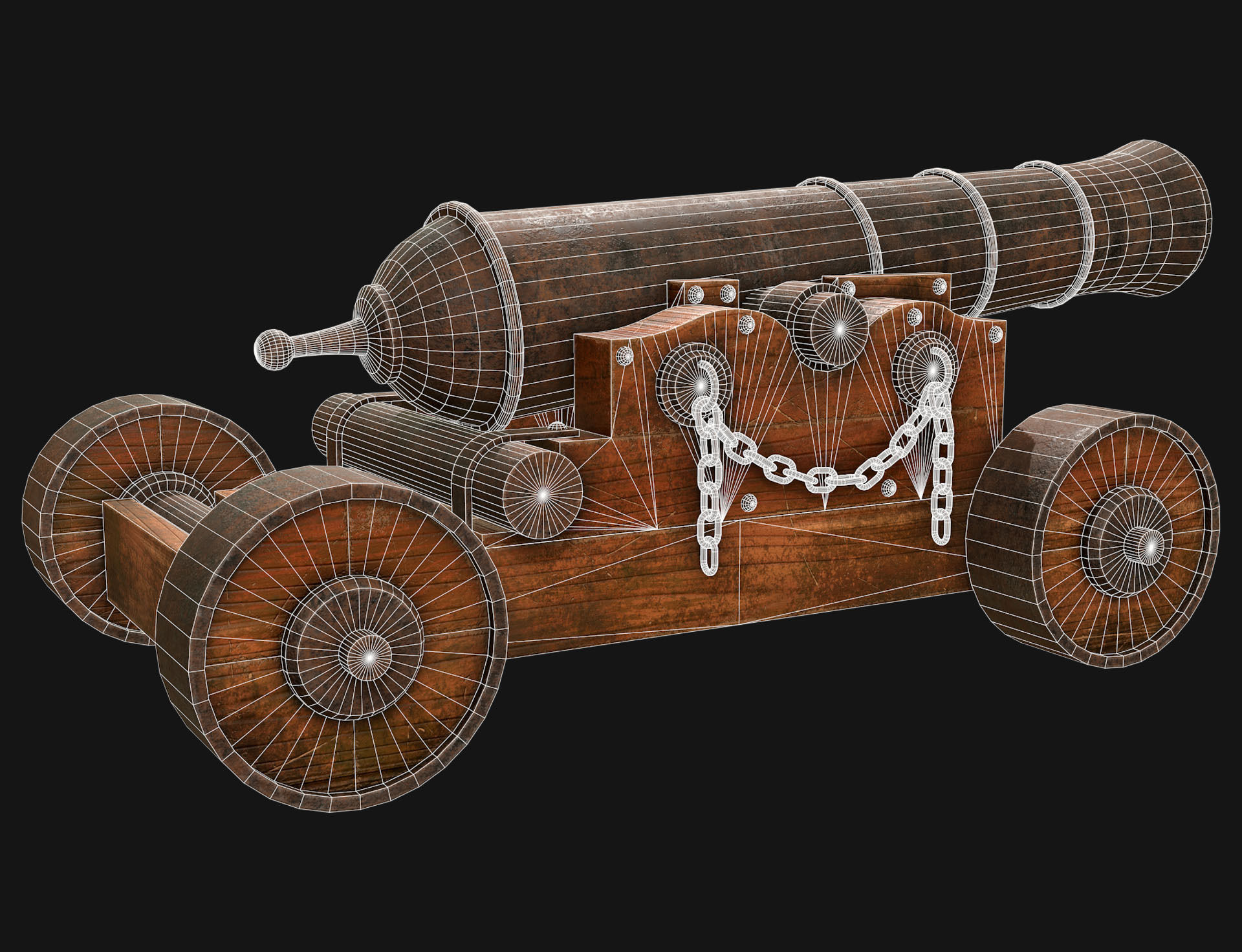 Cannon-4-Old Version Low-poly 3D model_10