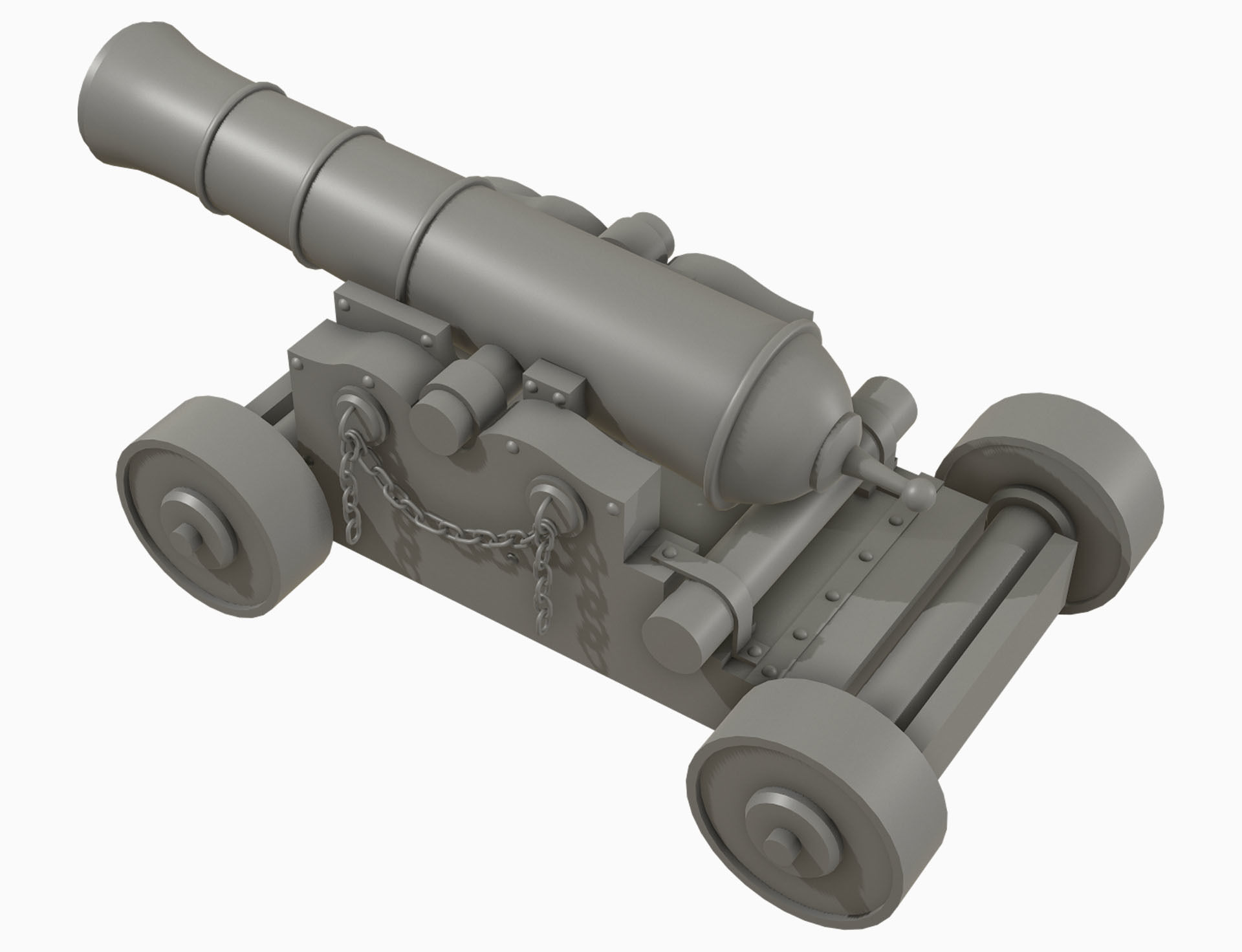 Cannon-4-Old Version Low-poly 3D model_14