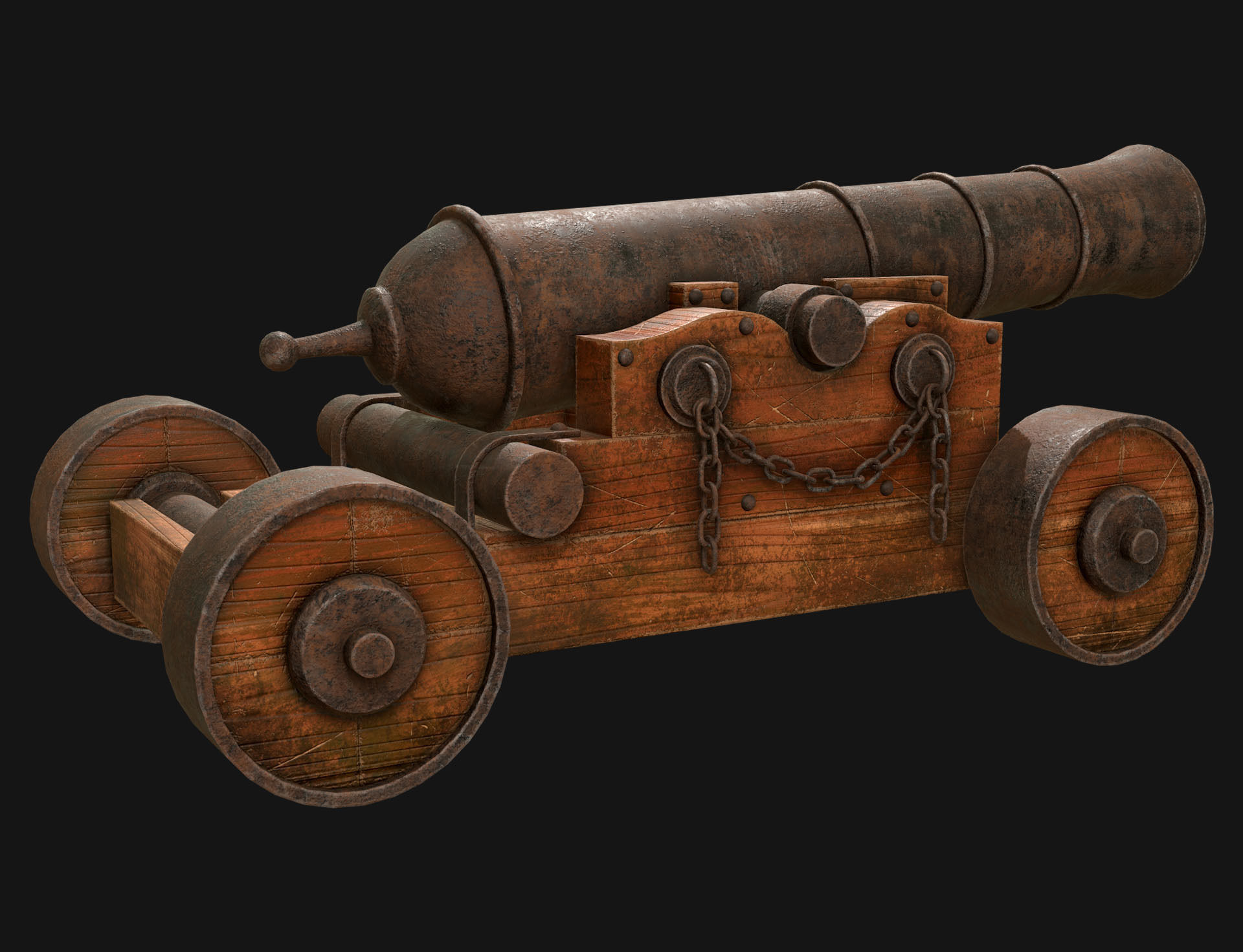 Cannon-4-Old Version Low-poly 3D model_5