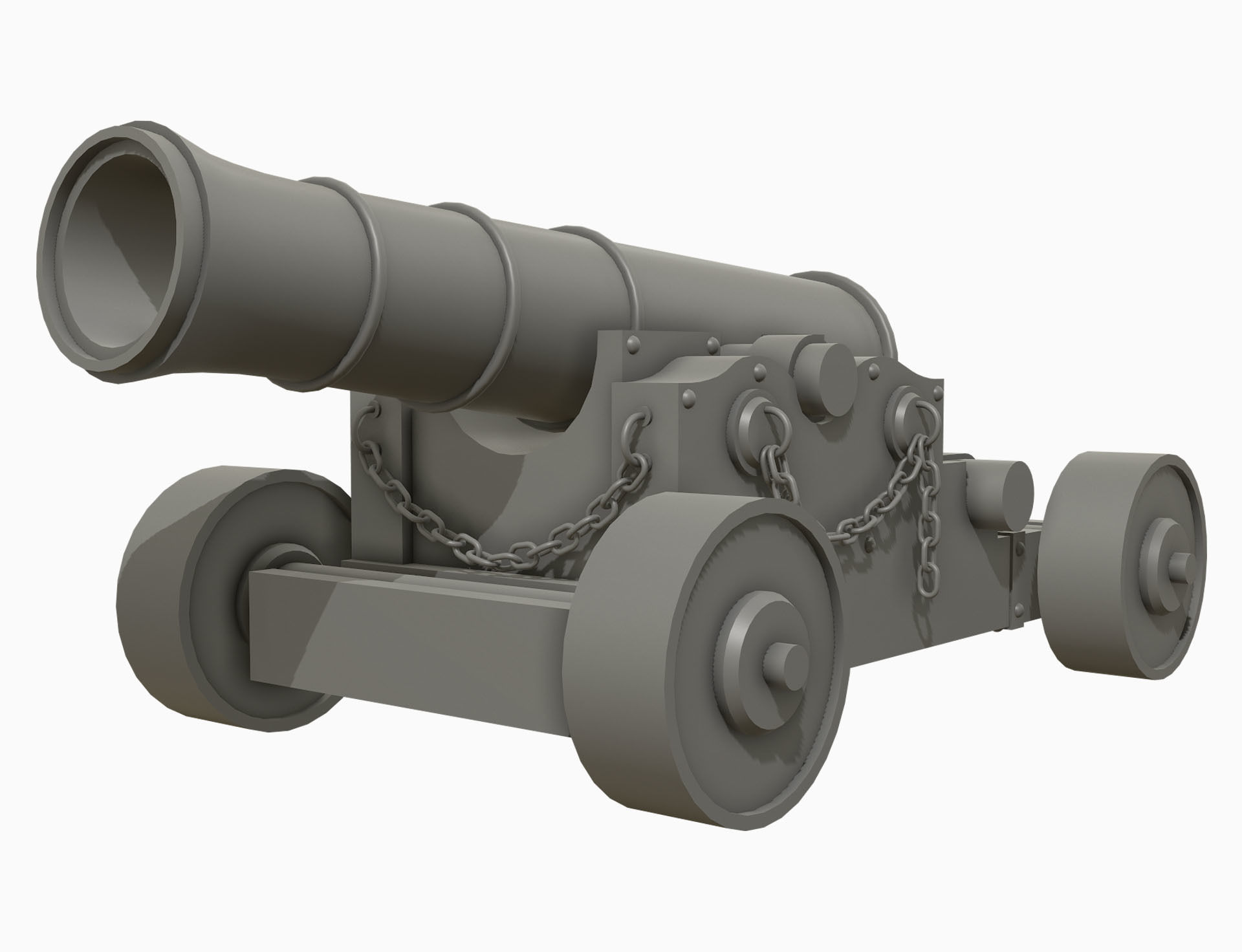 Cannon-4-Old Version Low-poly 3D model_13