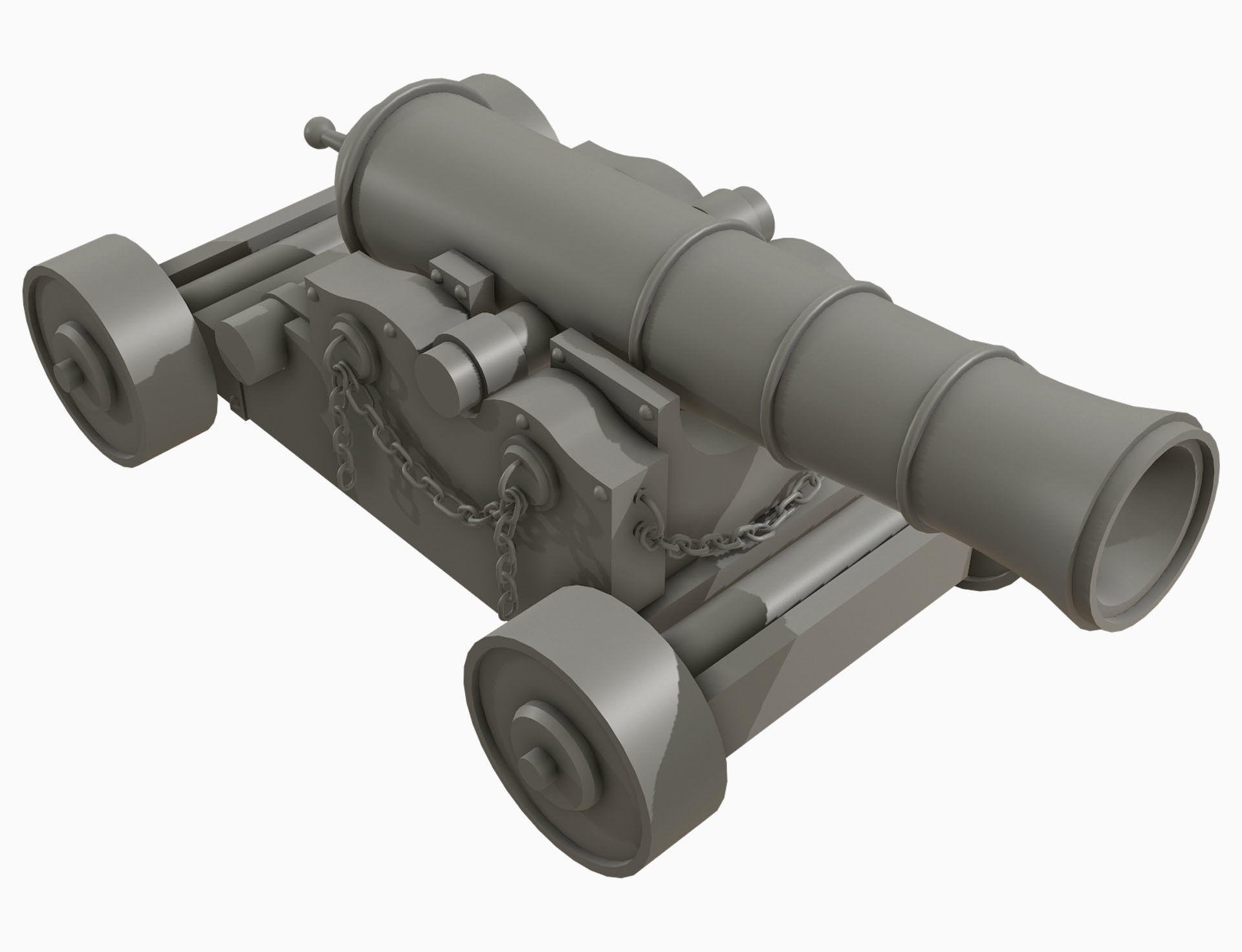 Cannon-4-Old Version Low-poly 3D model_16