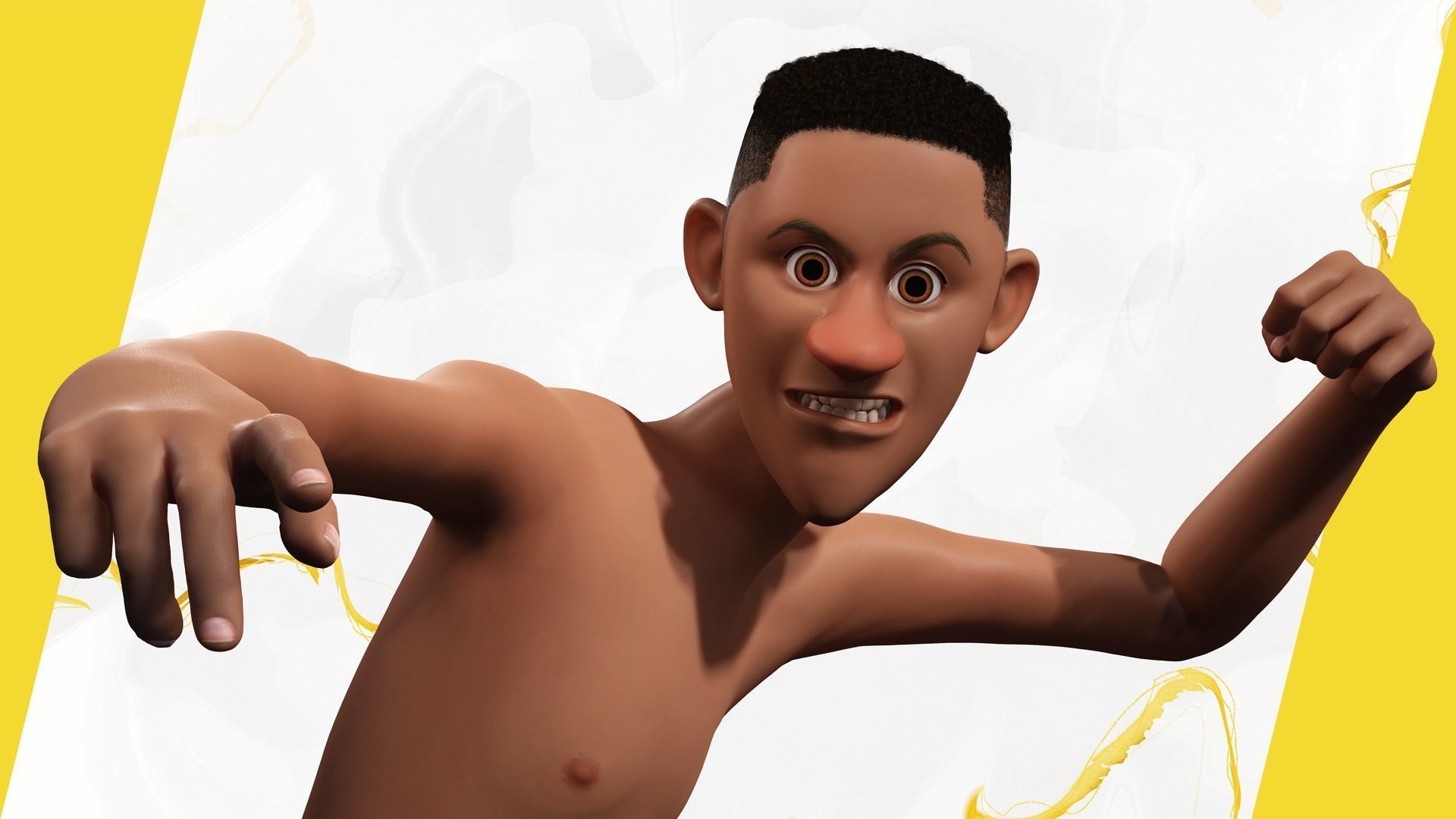 Base mesh body character ofro stylized Low-poly 3D model_14