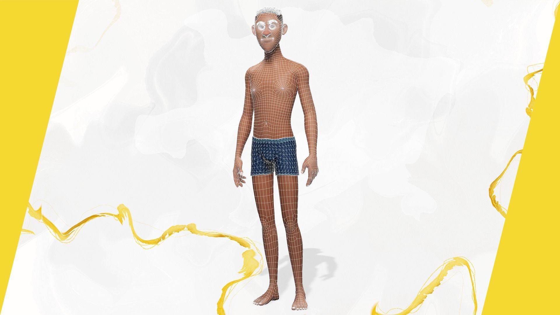 Base mesh body character ofro stylized Low-poly 3D model_35