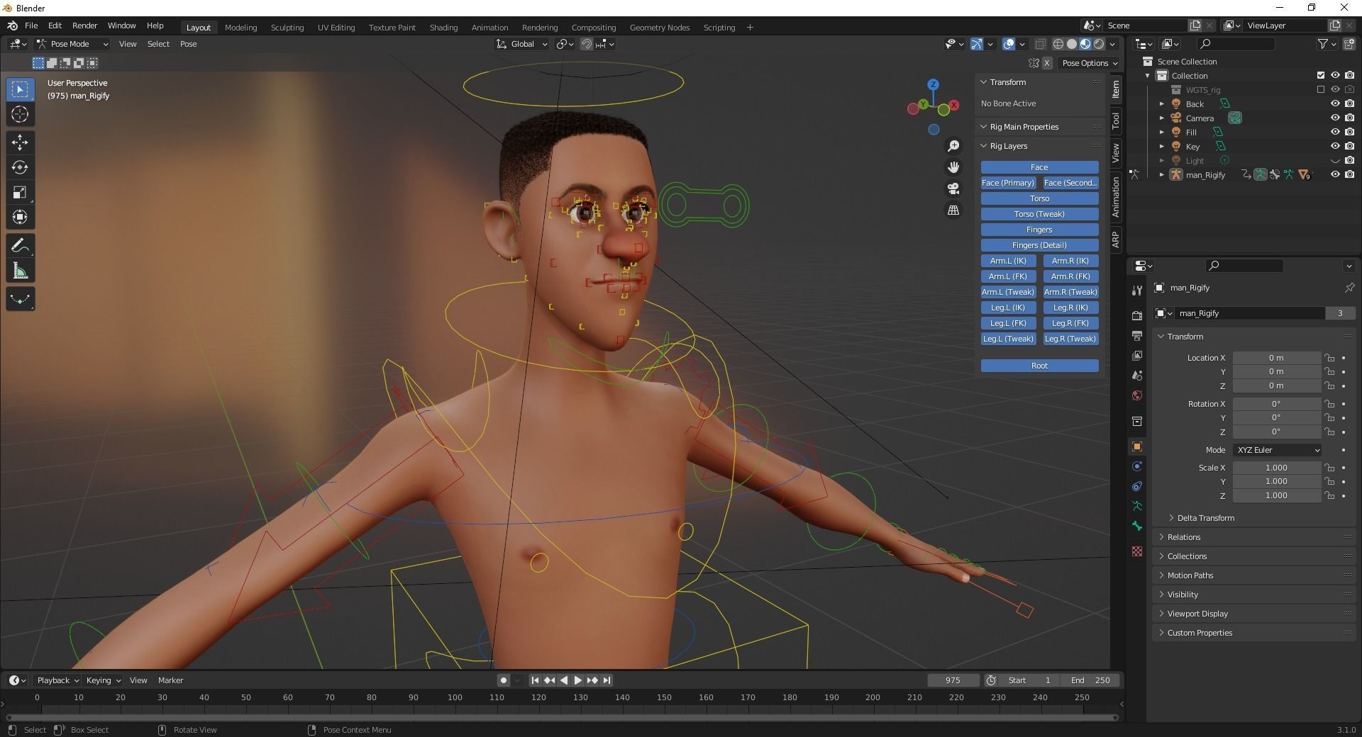 Base mesh body character ofro stylized Low-poly 3D model_19