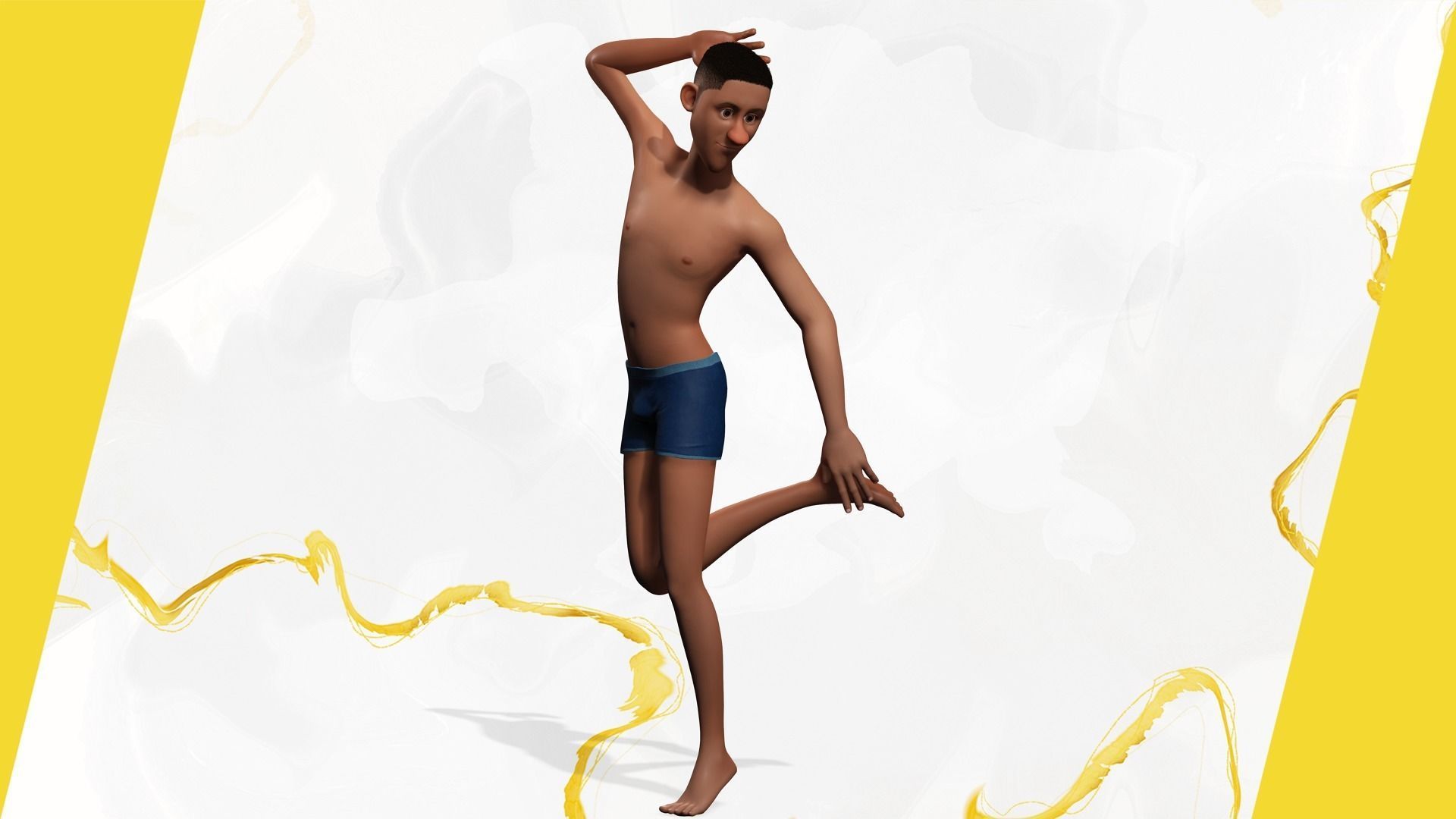 Base mesh body character ofro stylized Low-poly 3D model_6