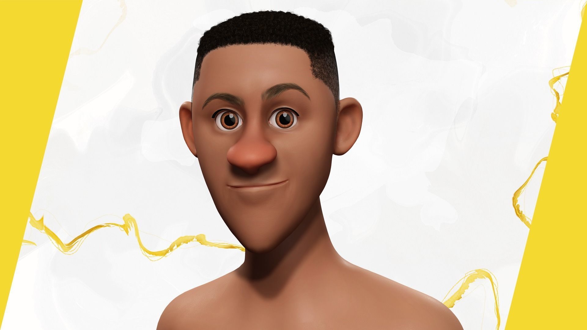 Base mesh body character ofro stylized Low-poly 3D model_13