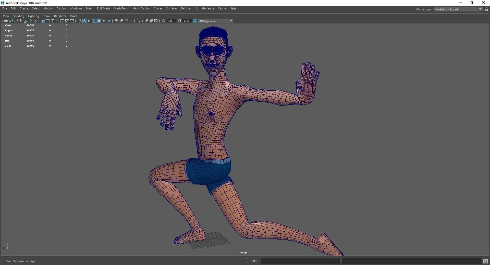 Base mesh body character ofro stylized Low-poly 3D model_24