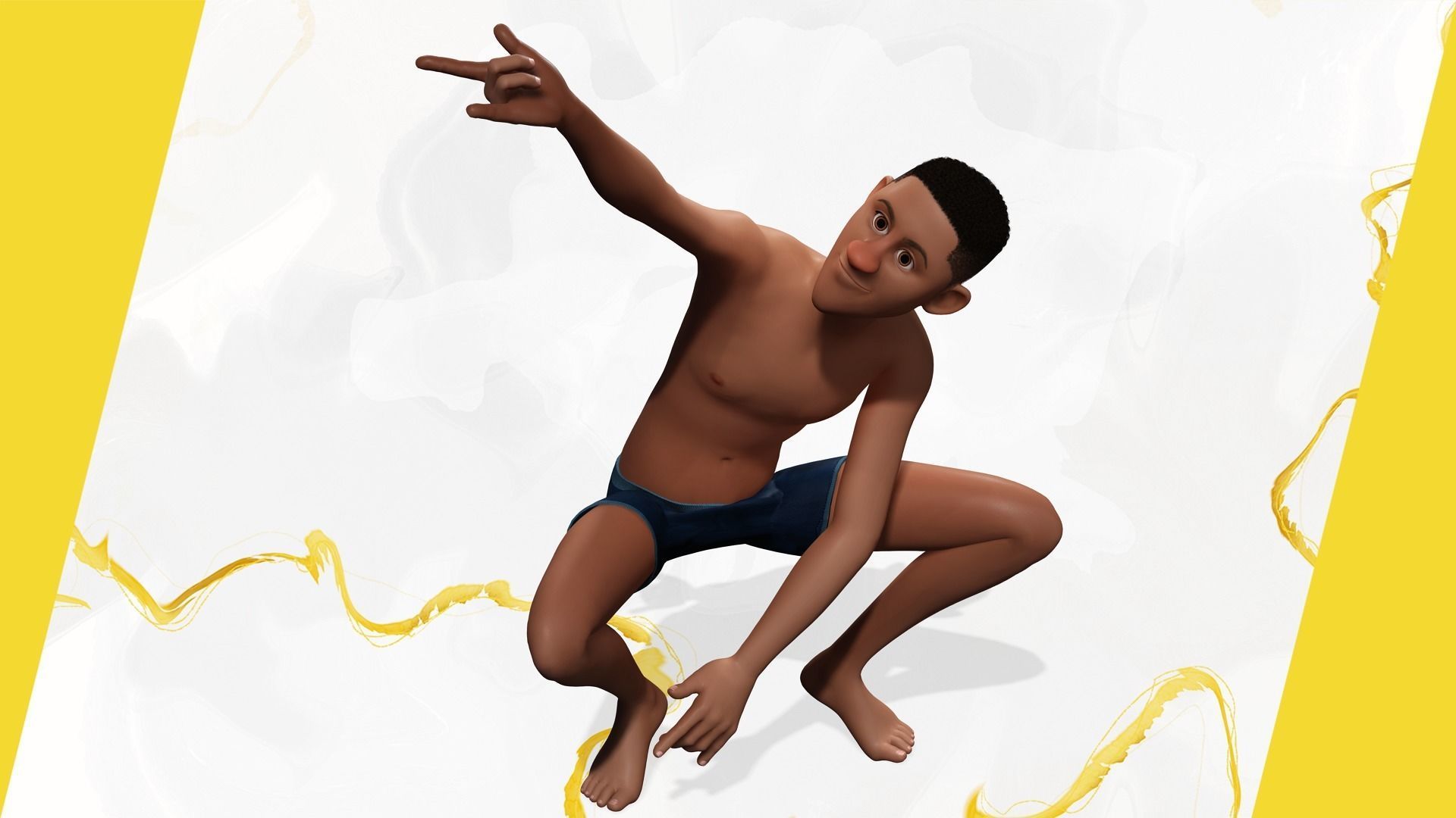 Base mesh body character ofro stylized Low-poly 3D model_16