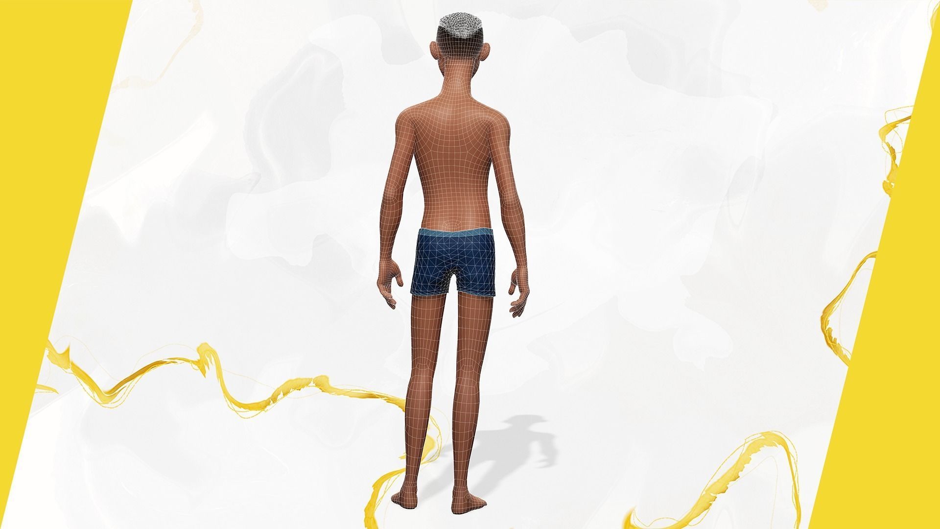 Base mesh body character ofro stylized Low-poly 3D model_34