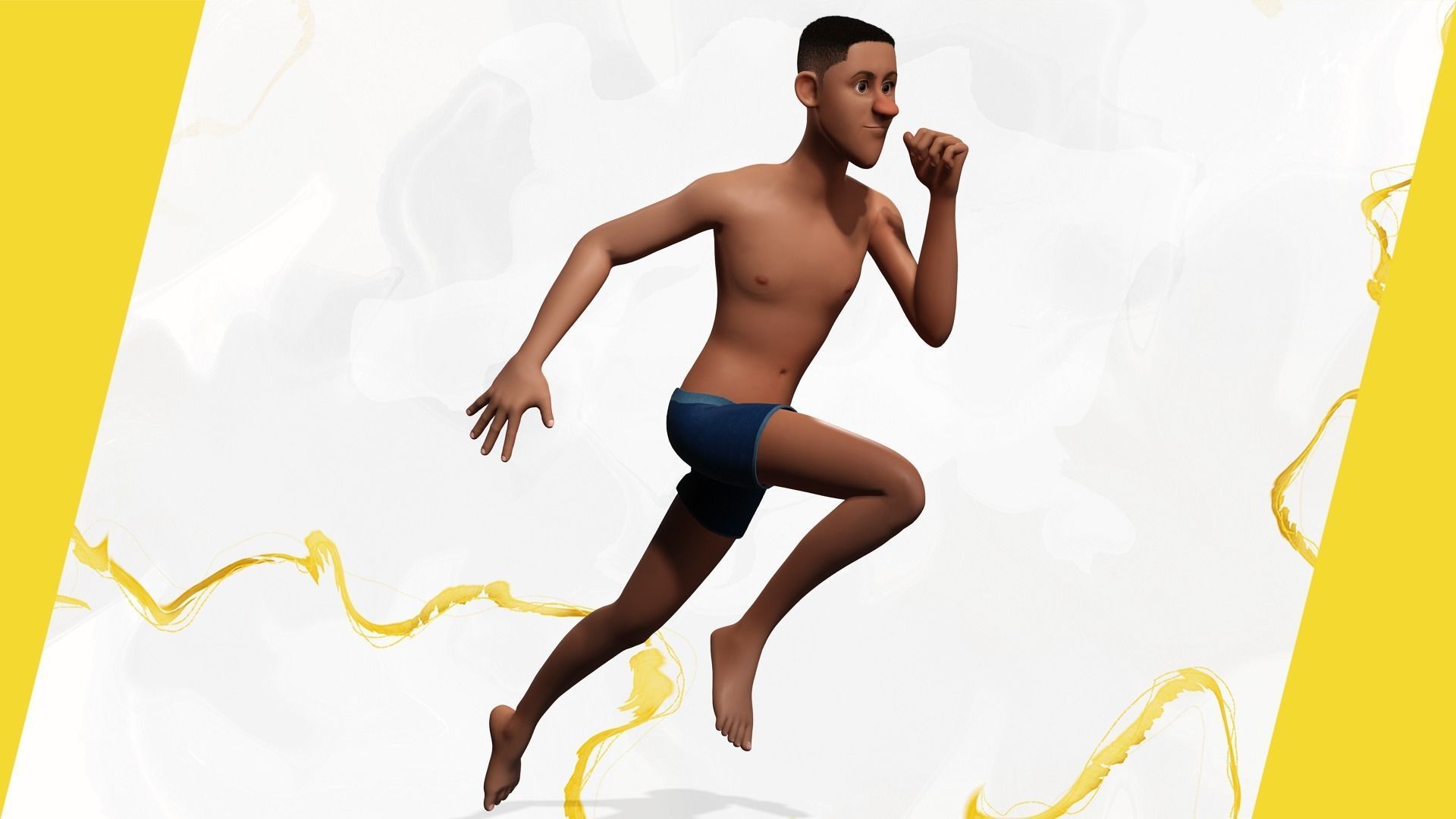 Base mesh body character ofro stylized Low-poly 3D model_7