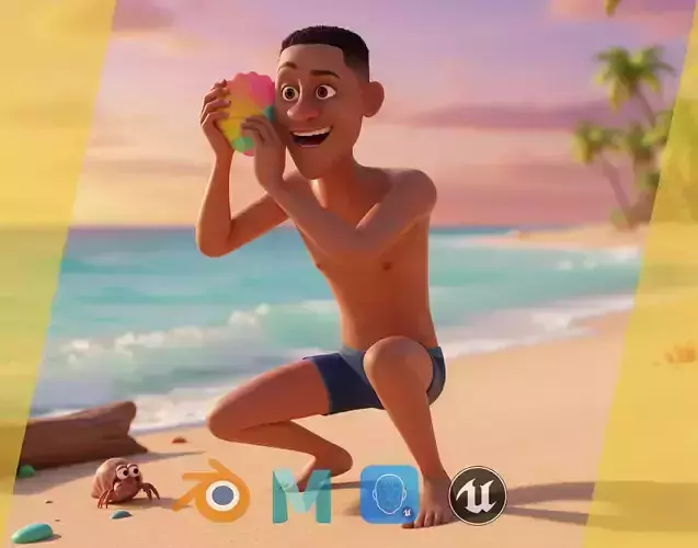 Base mesh body character ofro stylized Low-poly 3D model Base mesh body character ofro stylized Low-poly 3D model