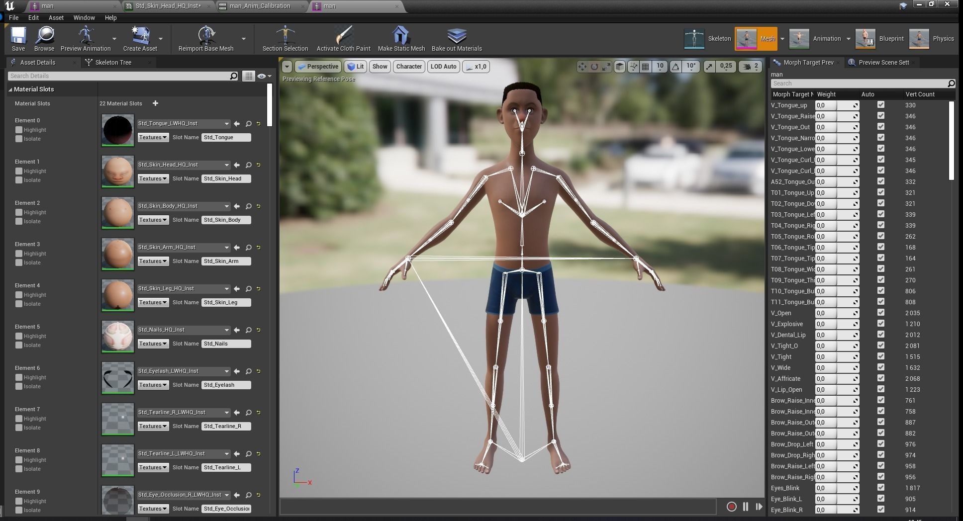 Base mesh body character ofro stylized Low-poly 3D model_28