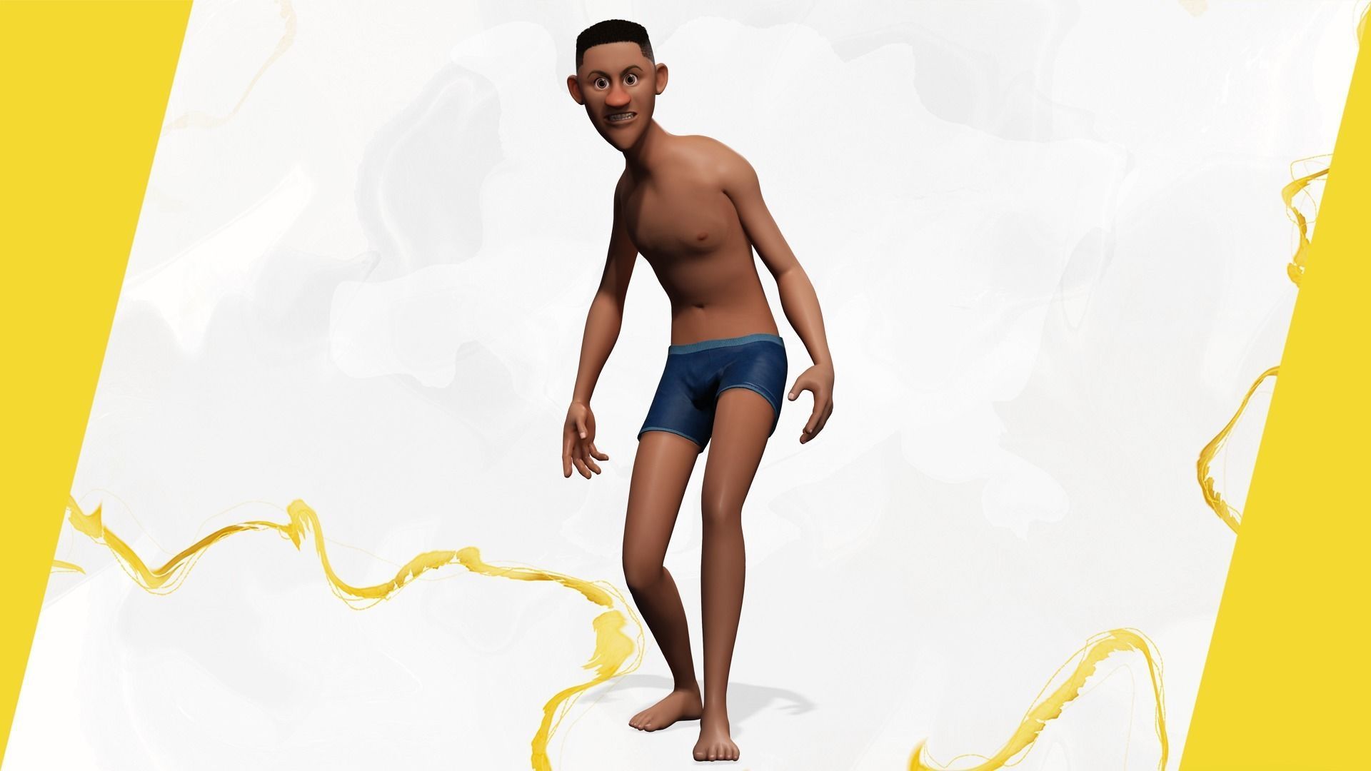 Base mesh body character ofro stylized Low-poly 3D model_15