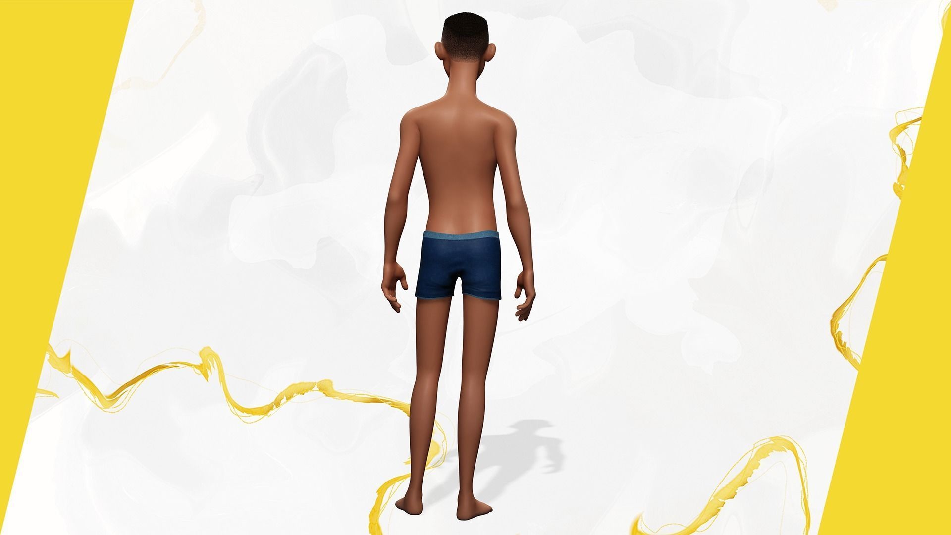 Base mesh body character ofro stylized Low-poly 3D model_2