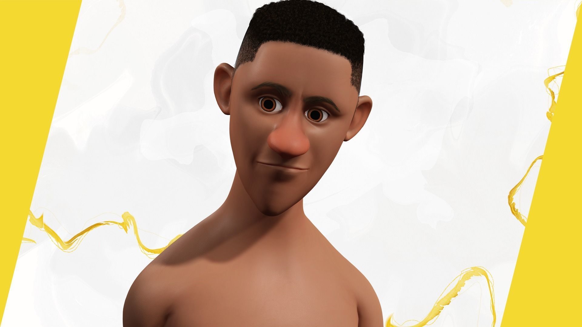 Base mesh body character ofro stylized Low-poly 3D model_12