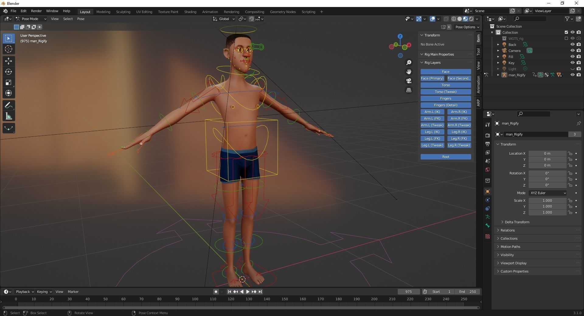 Base mesh body character ofro stylized Low-poly 3D model_18