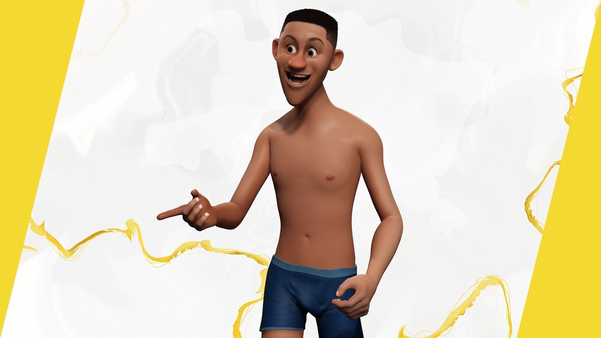 Base mesh body character ofro stylized Low-poly 3D model_10