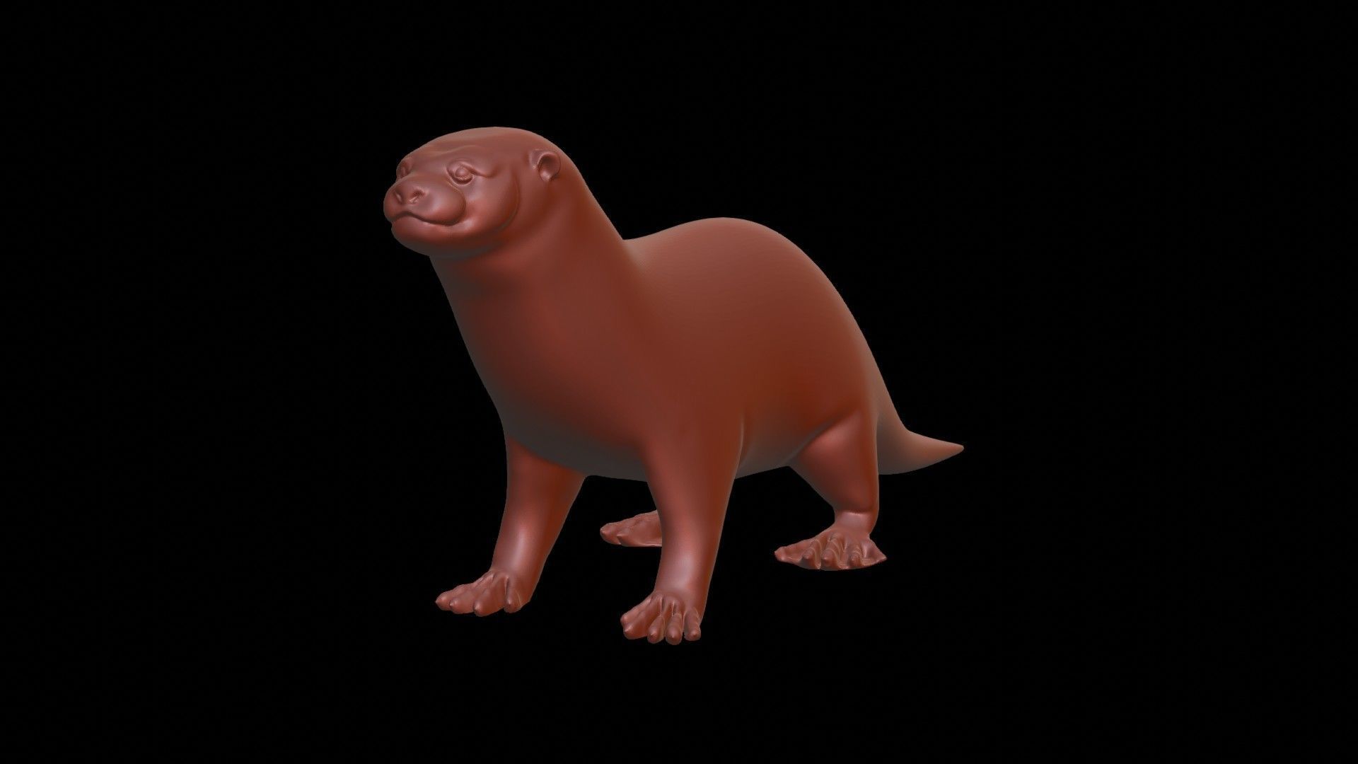 American river otter Lontra 3D print model_4