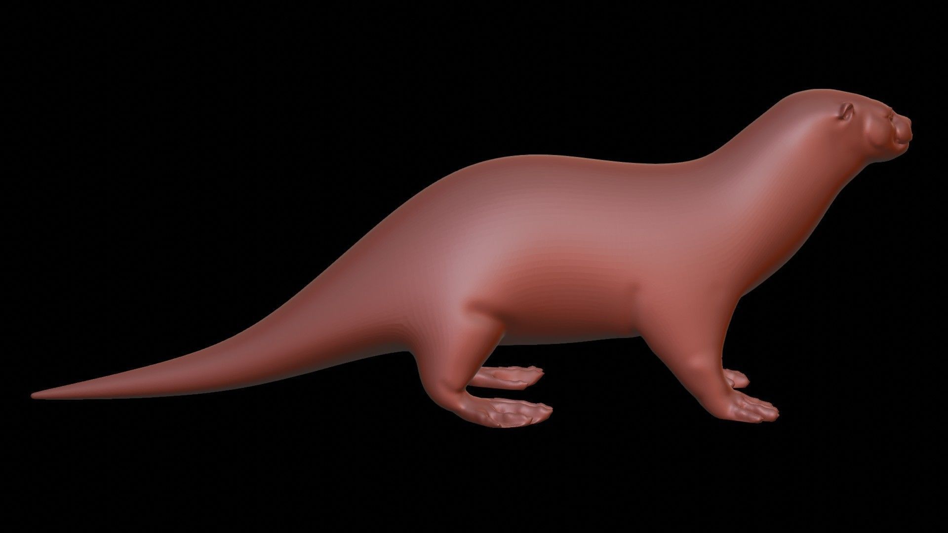 American river otter Lontra 3D print model_6