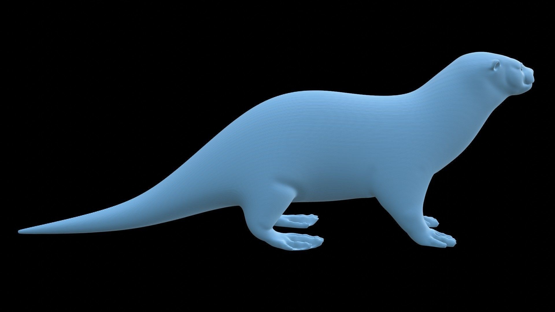American river otter Lontra 3D print model_9