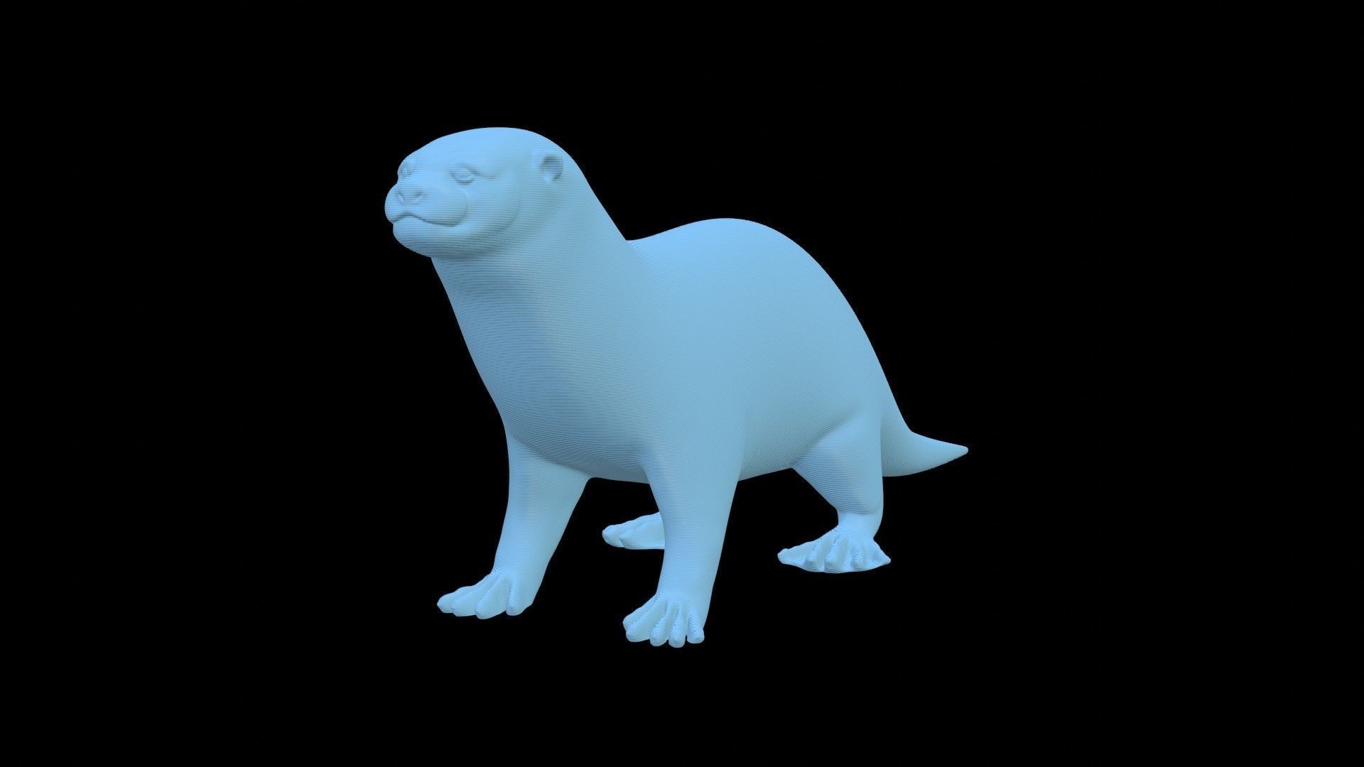 American river otter Lontra 3D print model_7