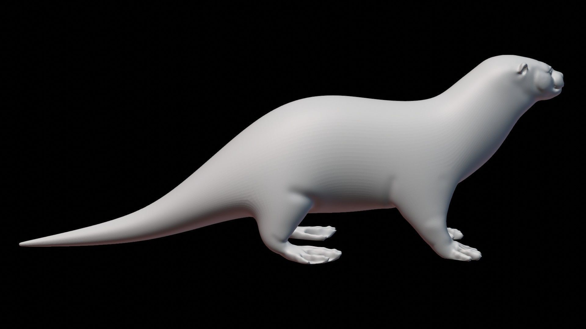 American river otter Lontra 3D print model_3
