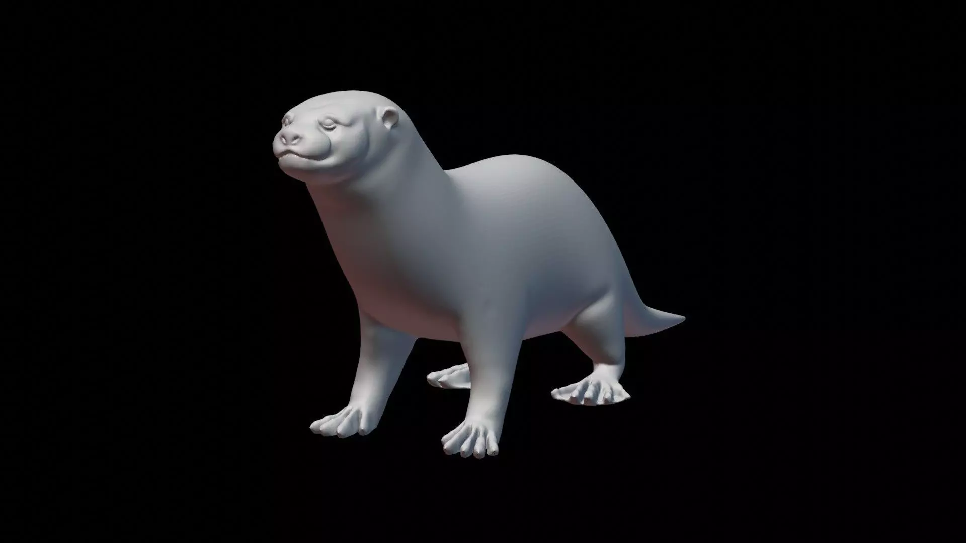 American river otter Lontra 3D print model_0