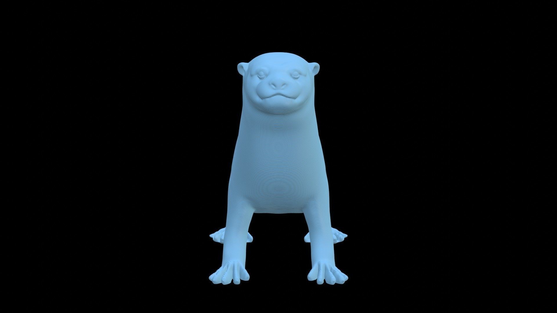 American river otter Lontra 3D print model_8