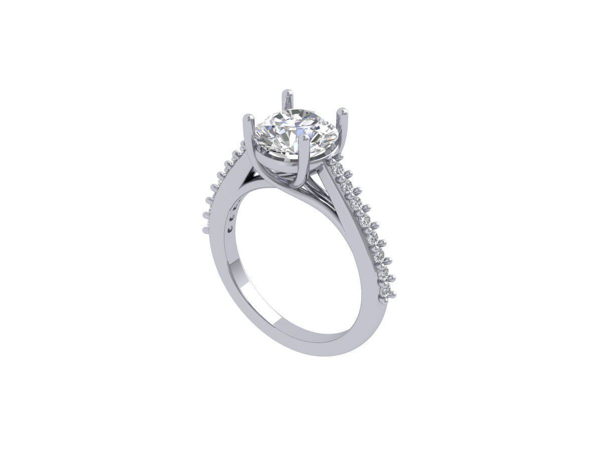 Solitaire Engagement Ring 3D print model_5