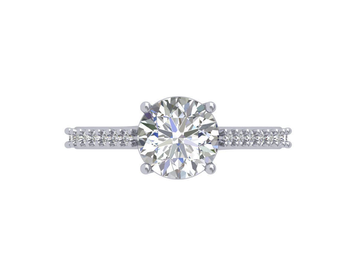 Solitaire Engagement Ring 3D print model_3