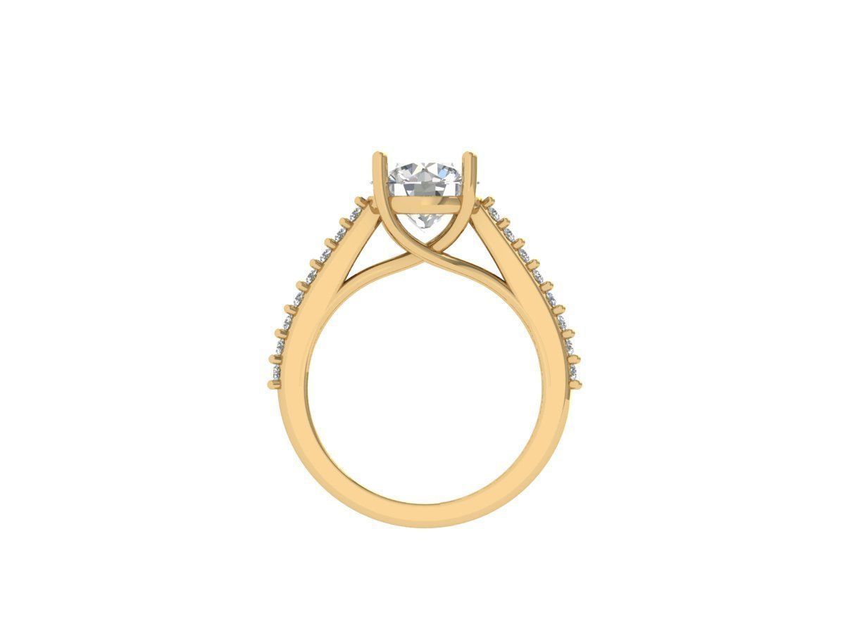 Solitaire Engagement Ring 3D print model_9