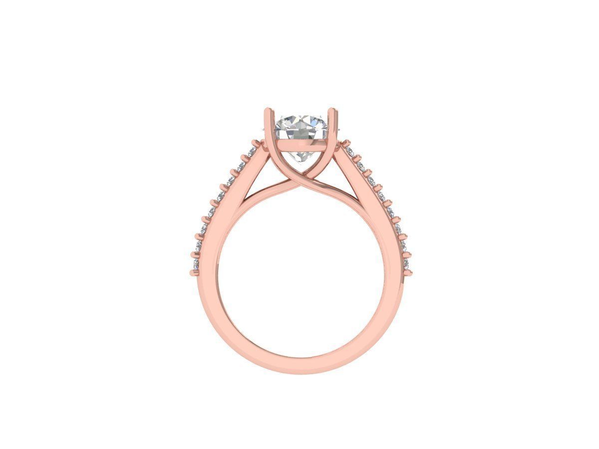 Solitaire Engagement Ring 3D print model_7