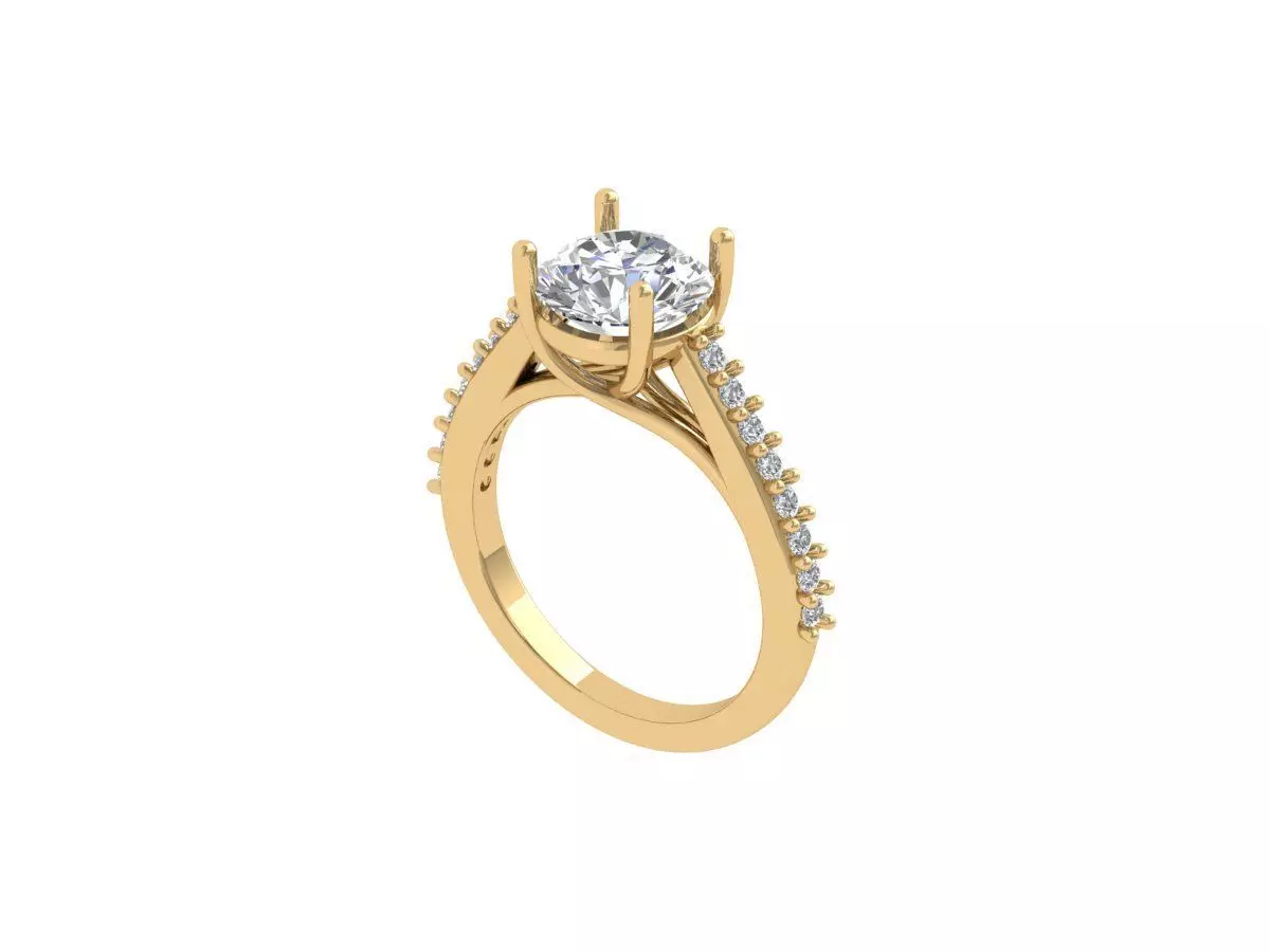 Solitaire Engagement Ring 3D print model_0