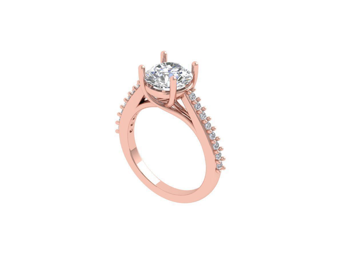 Solitaire Engagement Ring 3D print model_4