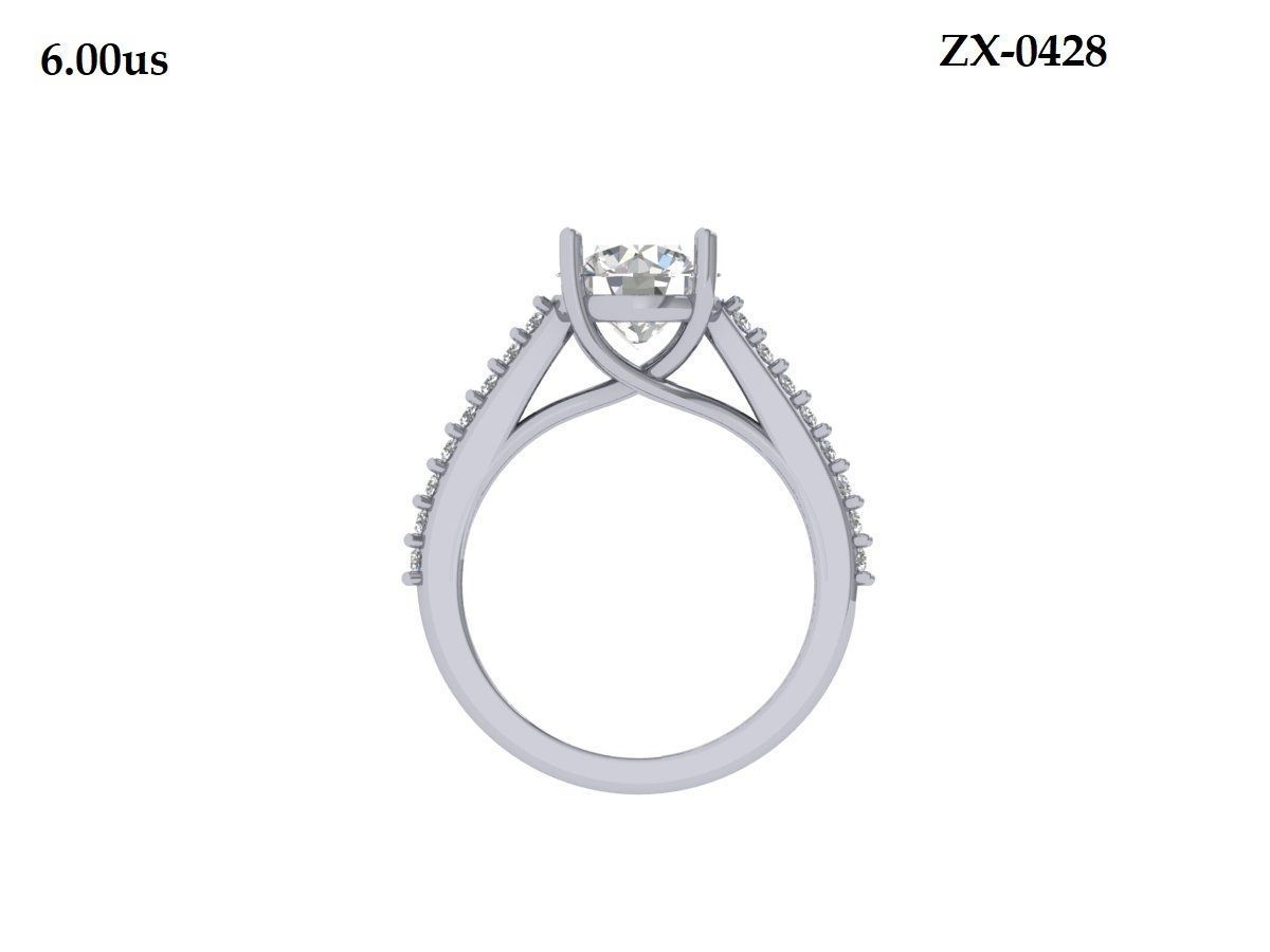Solitaire Engagement Ring 3D print model_8