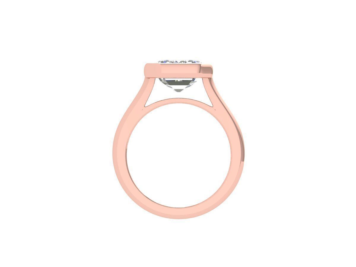 Emerald Solitaire Ring 3D print model_11