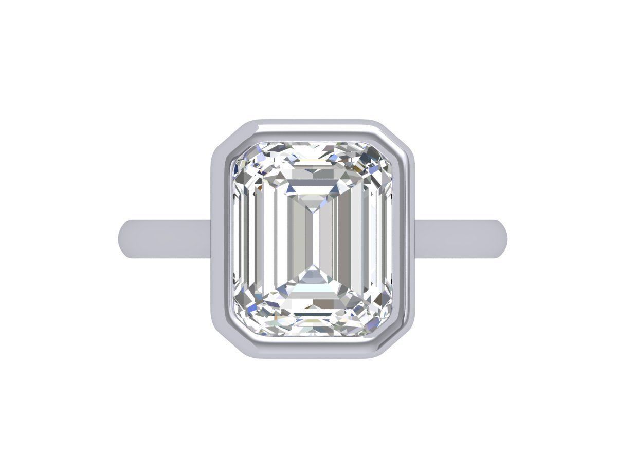 Emerald Solitaire Ring 3D print model_5