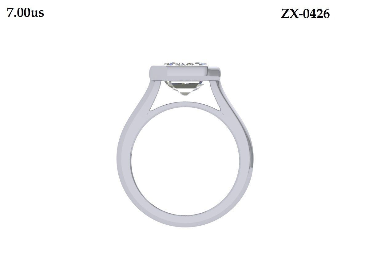 Emerald Solitaire Ring 3D print model_12