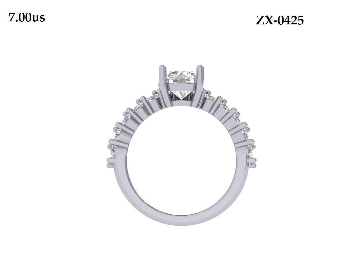 Solitair Ring Bridal Set 3D print model_10